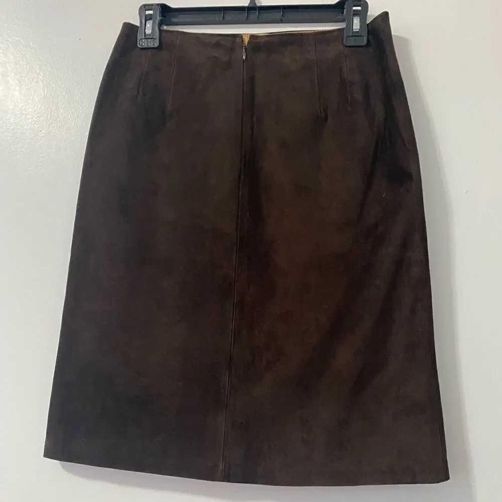 Ann Taylor Loft Suede Leather Skirt - Picture 2 of 6